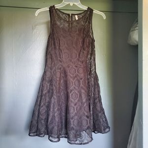 Black lace fit and flare dress